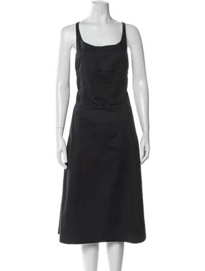 Pre-owned Narciso Rodriguez Scoop Neck Midi Length Dress In Gray