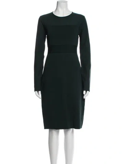 Pre-owned Narciso Rodriguez Scoop Neck Midi Length Dress In Green