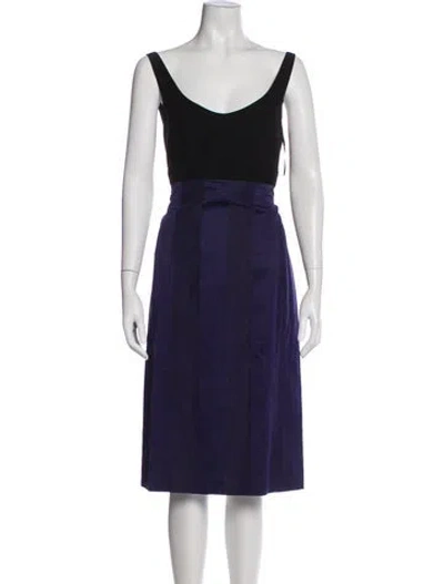 Pre-owned Narciso Rodriguez Scoop Neck Midi Length Dress In Multi