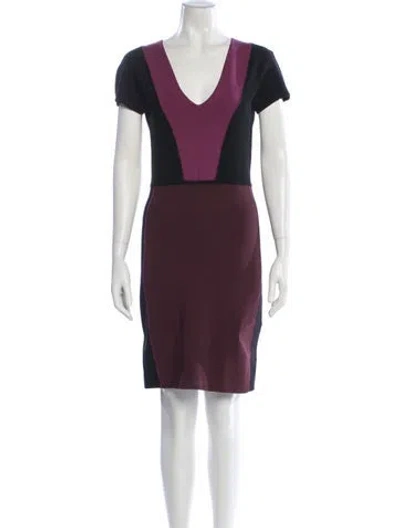 Pre-owned Narciso Rodriguez Scoop Neck Midi Length Dress In Multi