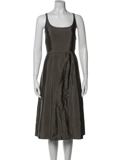 Pre-owned Narciso Rodriguez Scoop Neck Midi Length Dress In Neutrals