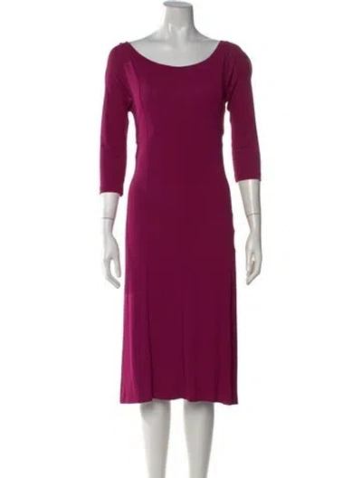 Pre-owned Narciso Rodriguez Scoop Neck Midi Length Dress In Purple
