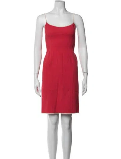 Pre-owned Narciso Rodriguez Scoop Neck Mini Dress In Red