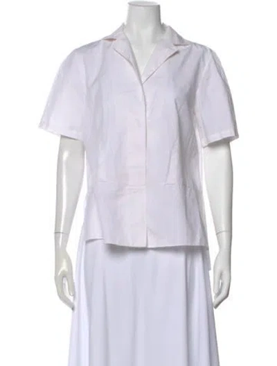 Pre-owned Narciso Rodriguez Short Sleeve Top In White