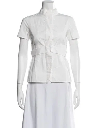 Pre-owned Narciso Rodriguez Short Sleeve Top In White