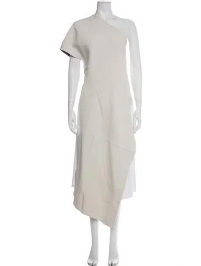 Pre-owned Narciso Rodriguez Silk Asymmetrical Top In Neutrals