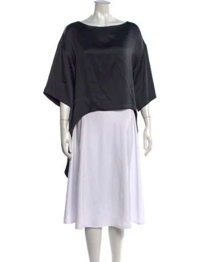 Pre-owned Narciso Rodriguez Silk Bateau Neckline Top In Grey