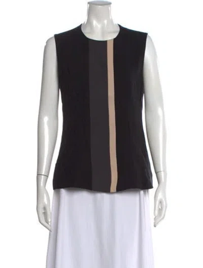 Pre-owned Narciso Rodriguez Silk Colorblock Pattern Top In Black