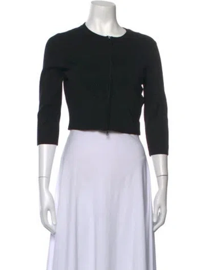 Pre-owned Narciso Rodriguez Silk Crew Neck Sweater In Black