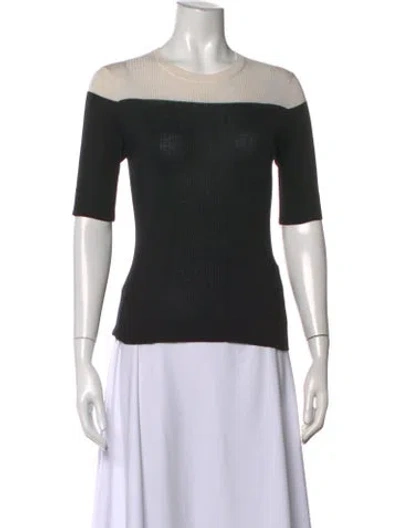 Pre-owned Narciso Rodriguez Silk Crew Neck Top In Black