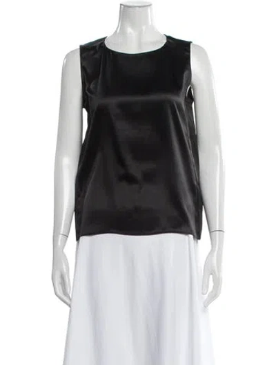 Pre-owned Narciso Rodriguez Silk Crew Neck Top In Gray
