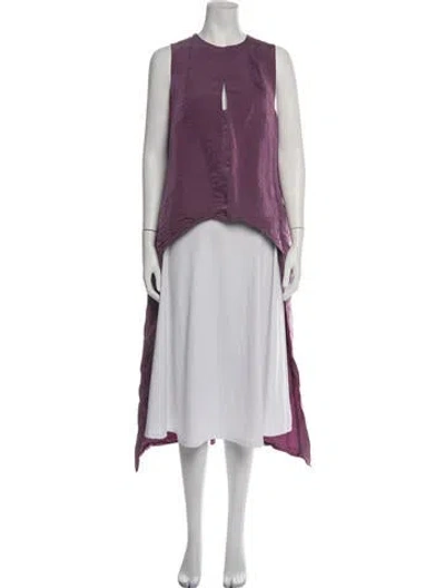 Pre-owned Narciso Rodriguez Silk Crew Neck Tunic In Purple