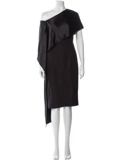 Pre-owned Narciso Rodriguez Silk Knee-length Dress In Black