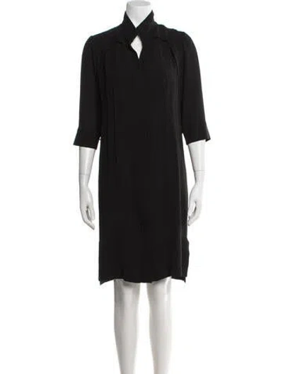 Pre-owned Narciso Rodriguez Silk Knee-length Dress In Black