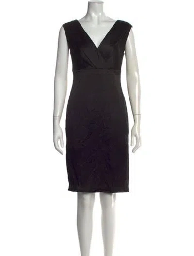 Pre-owned Narciso Rodriguez Silk Knee-length Dress In Black
