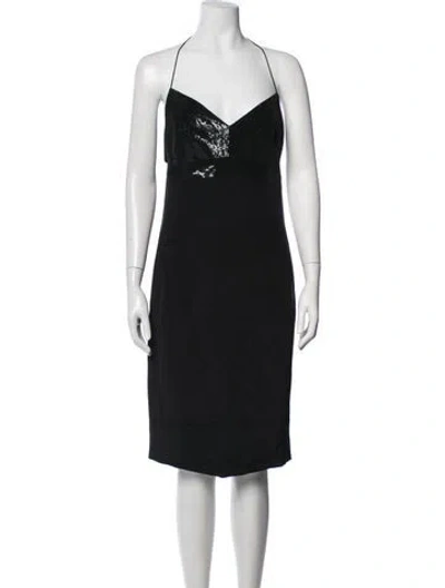 Pre-owned Narciso Rodriguez Silk Knee-length Dress In Black