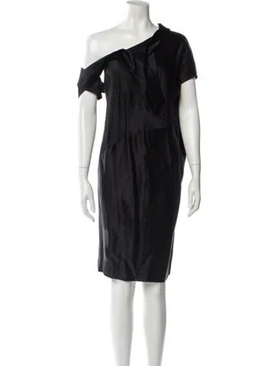 Pre-owned Narciso Rodriguez Silk Knee-length Dress In Blue