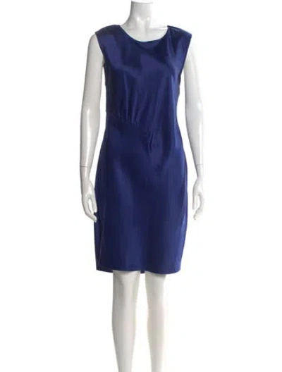 Pre-owned Narciso Rodriguez Silk Knee-length Dress In Blue