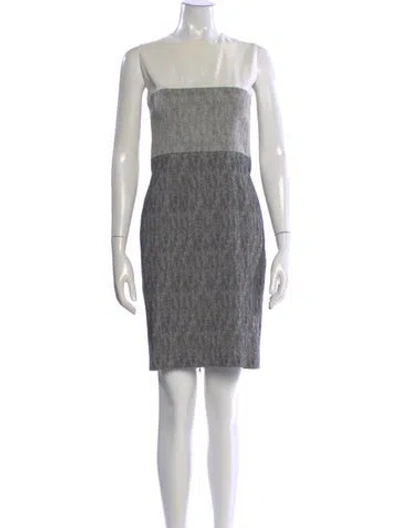 Pre-owned Narciso Rodriguez Silk Knee-length Dress In Gray