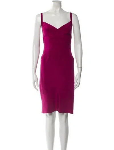 Pre-owned Narciso Rodriguez Silk Knee-length Dress In Pink