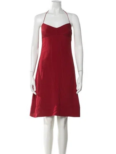 Pre-owned Narciso Rodriguez Silk Knee-length Dress In Red
