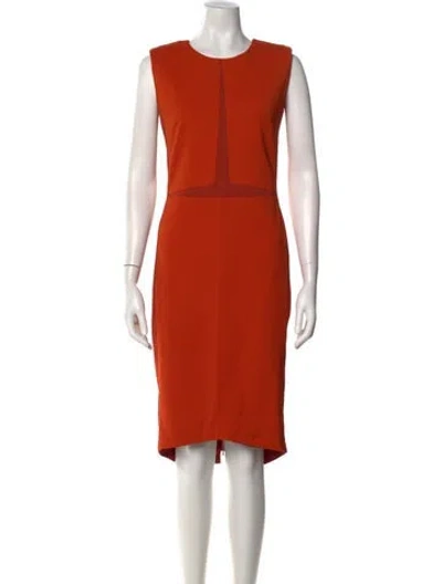 Pre-owned Narciso Rodriguez Silk Knee-length Dress W/ Tags In Orange