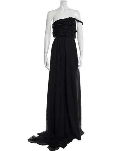 Pre-owned Narciso Rodriguez Silk Long Dress In Black