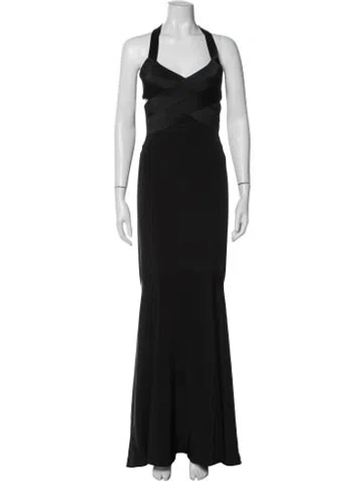 Pre-owned Narciso Rodriguez Silk Long Dress In Black