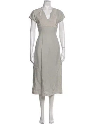 Pre-owned Narciso Rodriguez Silk Long Dress In Gray