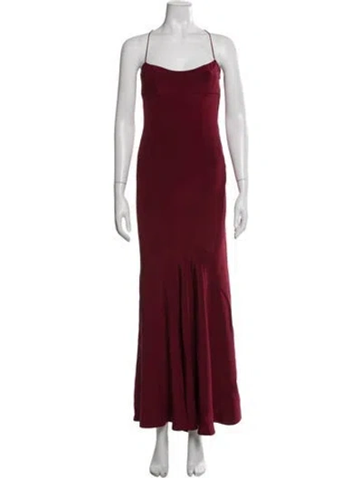 Pre-owned Narciso Rodriguez Silk Long Dress In Red