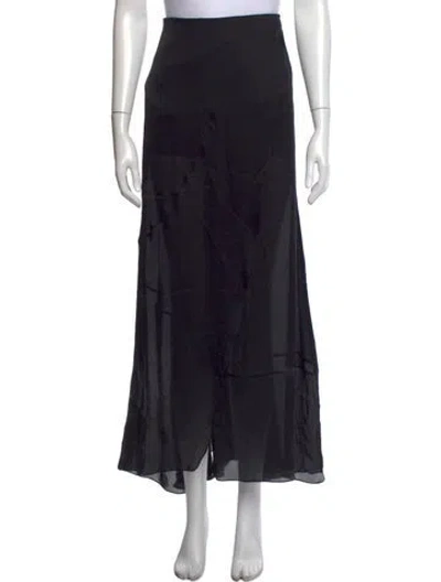 Pre-owned Narciso Rodriguez Silk Long Skirt In Black