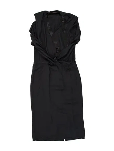 Pre-owned Narciso Rodriguez Silk Midi Length Dress In Black