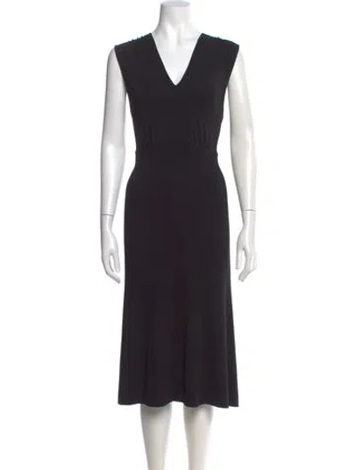 Pre-owned Narciso Rodriguez Silk Midi Length Dress In Black