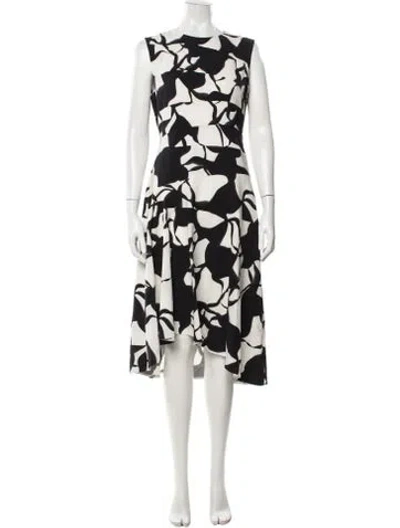 Pre-owned Narciso Rodriguez Silk Midi Length Dress In Black