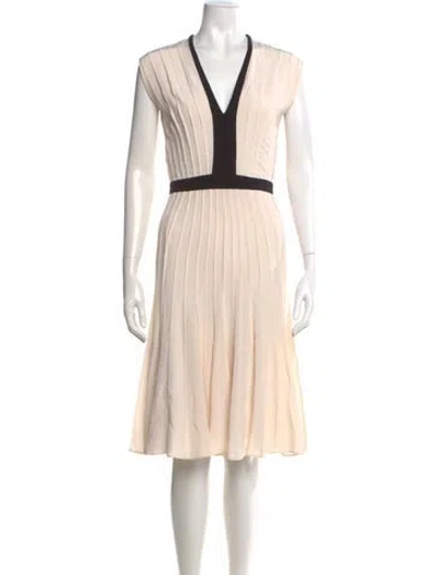 Pre-owned Narciso Rodriguez Silk Midi Length Dress In Neutral