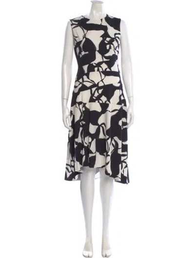 Pre-owned Narciso Rodriguez Silk Midi Length Dress In Neutral