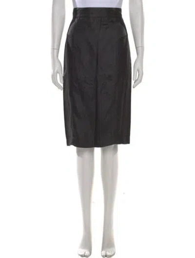 Pre-owned Narciso Rodriguez Silk Midi Length Skirt In Black