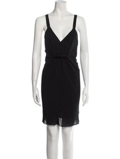 Pre-owned Narciso Rodriguez Silk Mini Dress In Black