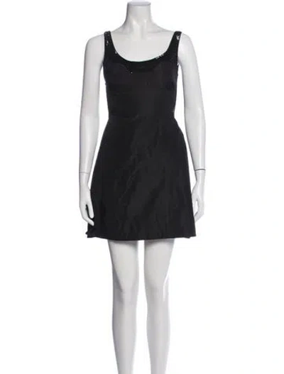 Pre-owned Narciso Rodriguez Silk Mini Dress In Black