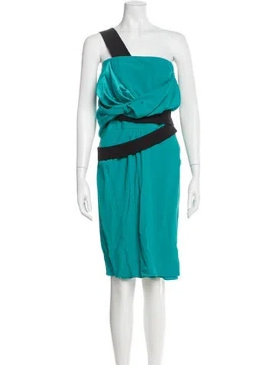 Pre-owned Narciso Rodriguez Silk Mini Dress In Blue