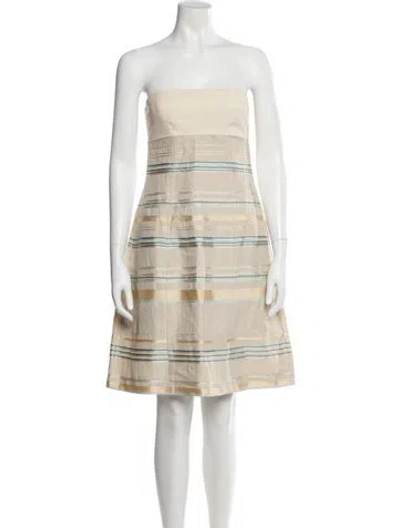 Pre-owned Narciso Rodriguez Silk Mini Dress In Neutral