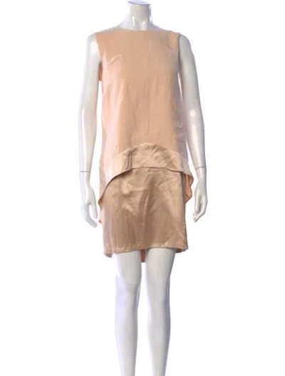 Pre-owned Narciso Rodriguez Silk Mini Dress In Neutral