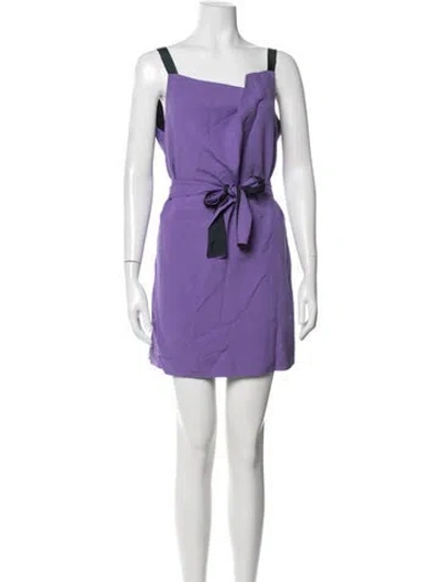 Pre-owned Narciso Rodriguez Silk Mini Dress W/ Tags In Purple