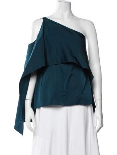 Pre-owned Narciso Rodriguez Silk One-shoulder Top In Blue