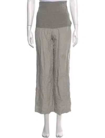 Pre-owned Narciso Rodriguez Silk Wide Leg Pants In Gray