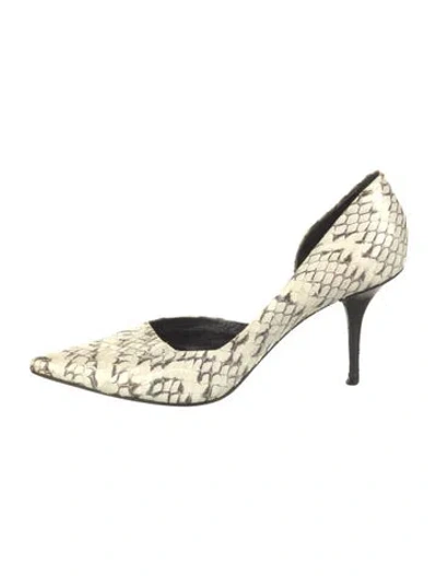 Pre-owned Narciso Rodriguez Snakeskin Animal Print Pumps In Neutral