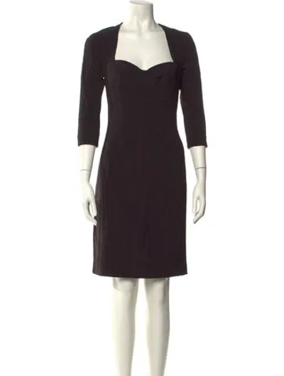 Pre-owned Narciso Rodriguez Square Neckline Knee-length Dress In Black