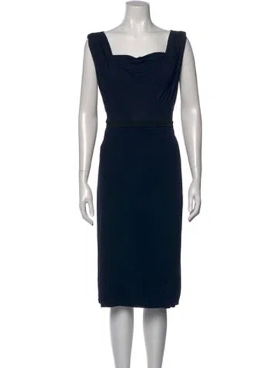 Pre-owned Narciso Rodriguez Square Neckline Knee-length Dress In Black
