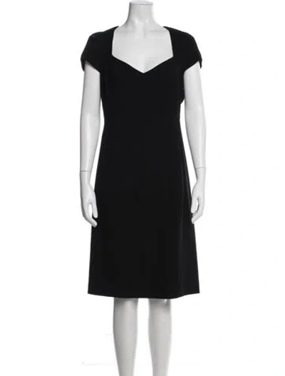Pre-owned Narciso Rodriguez Square Neckline Knee-length Dress In Black