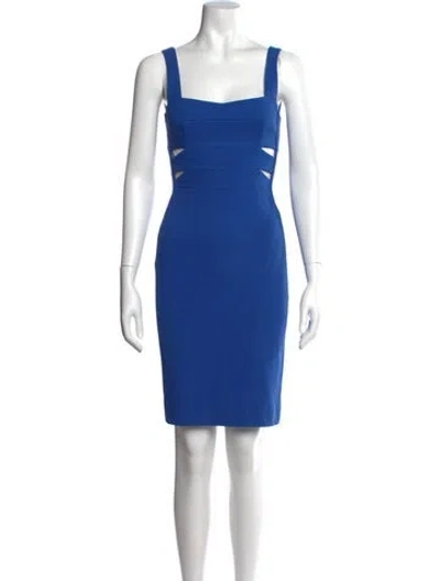 Pre-owned Narciso Rodriguez Square Neckline Knee-length Dress In Blue
